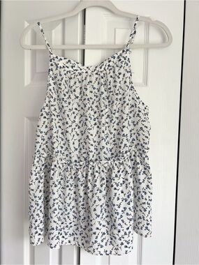 NWT Size Large Sienna Sky White Floral Spaghetti Strap Sundress Top